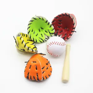 Mini Honkbal Sleutelhanger Collectie Kunstleer Handschoen Houten Knuppel Sport Model Ornament Souvenir Cadeau Voor Jongens Mannen Kinderen