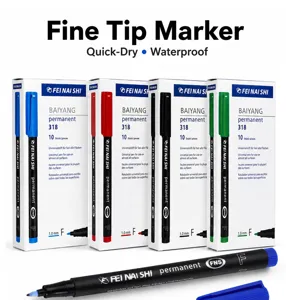 FEI NAI SHI 1.0mm Permanent-Marker-Set, schnelltrocknend und wasserfest für das Büro