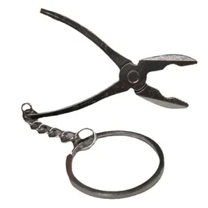 Miniature metal tool keychain featuring realistic pliers pendant on a sturdy silver ring