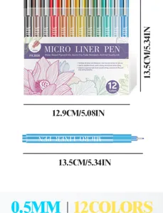 12 farben 0.5mm fineliner set wasserfeste pigment stifte fuer kunst skizzen design