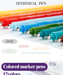 Farbige technische Fineliner Stifte Set 12 Farben wasserdichtes Zeichnen Skizzieren Stifte Kunst