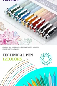 12 Farben Fineliner Set 0.5mm Wasserdichte Technische Zeichenstifte fuer Kunst Design