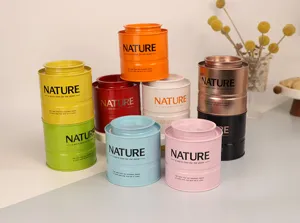 Barattolo tè impilabile metallo ermetico contenitore conservazione colorato scatola latta