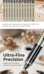Detailed view of 0.5mm nail art marker needle tip designed for ultra-fine precision drawing