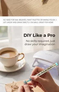 Professional 0.5mm nail art marker pen for DIY graffiti and line drawing details.