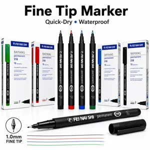 Professionelles wasserfestes 1,0-mm-Permanentmarker-Set mit schnell trocknender Tinte in 4 Farben