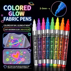 8 rotuladores textiles fluorescentes para grafiti DIY en ropa y zapatos de tela