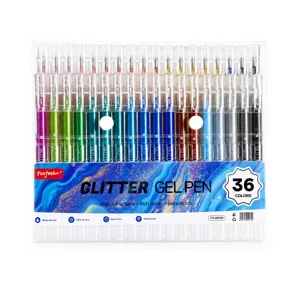 Set 36 Στυλό Gel Glitter για Σχέδιο DIY και Ζωγραφική Αδιάβροχο Μελάνι Διαρκείας