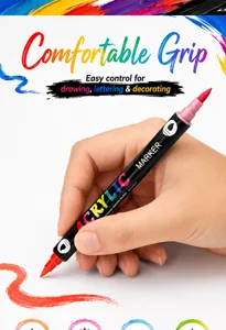 Rotulador acrílico de doble punta para dibujo infantil, ilustración de arte de grafiti colorido.