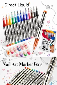 Professionelles direktes flüssiges Nagelkunst Marker Stifte Set 0.5mm feine Spitze