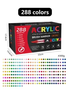 288 Farben Acryl Pinselstift Set, professionelle Kunstmalstifte fuer Leinwand, Stein, Papier, Keramik.