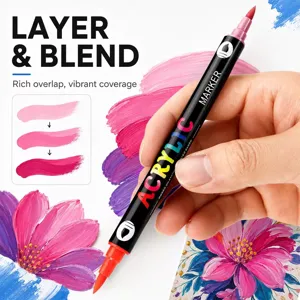 Set de rotuladores acrílicos de doble punta para el dibujo y la pintura artística.