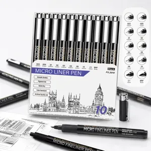 Professional Fineliner Pen Set Waterproof Black Ink Drawing Pens For Architecture Engineering Office School Supplies