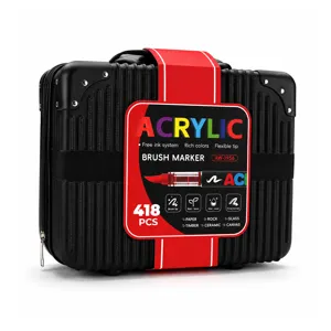 418 Colors Acrylic Marker Set Paint Pens with Storage Suitcase for DIY Art Craft Rock Glass