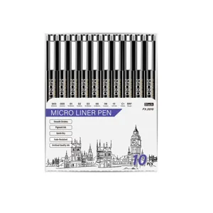 10pcs micro liner pen set black waterproof drawing pens architectural illustration art supplies