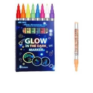8 colors glow in the dark marker set for DIY neon graffiti and festive party atmosphere