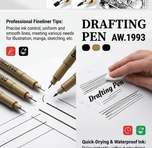 Professionelles Fineliner Stifte Set für präzises Zeichnen und Skizzieren mit wasserfester Tinte.