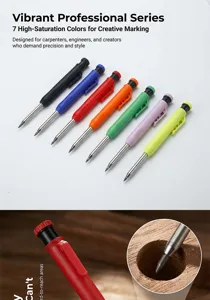 Détail du marqueur pour bois à trou profond, porte-crayon mécanique précis pour menuiserie.