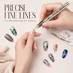 Fine 0.5mm nail art marker for precise outlines and effortless creative nail designs