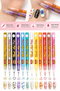 Set di 12 penne per nail art per disegni fai-da-te e dettagli precisi sulle unghie
