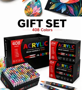 Acryl Marker Stifte Set 408 Farben Geschenktasche Direktflüssigkeit Kunst Malen Stifte