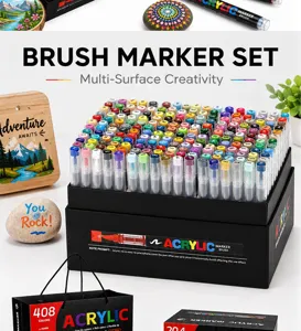408 Farben Acryl Marker Set mit Geschenktüte, flüssige Stifte zum Malen und Zeichnen kunst.
