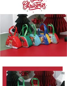 Collection de boîtes-cadeaux de Noël en fer blanc colorées avec poignées en ruban festive