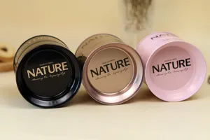Scatole di metallo cilindriche impilabili per tè e confezione regalo, scatola di colore solido.