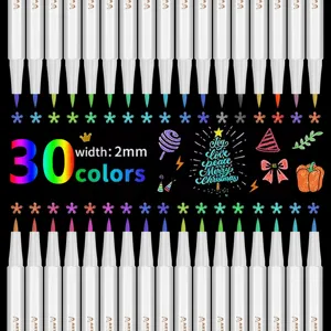 Set van 30 acryl verf marker pennen 2mm punt voor kunsttekening en knutselen DIY