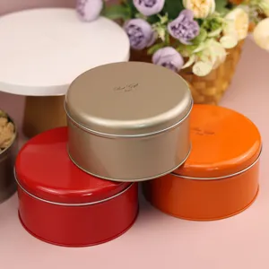 Caja Redonda de Hojalata para Galletas Contenedor de Almacenamiento de Metal para Regalo