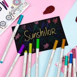 Kleurrijke acryl marker pen set, sneldrogende waterdichte metallic pennen voor kunst DIY.