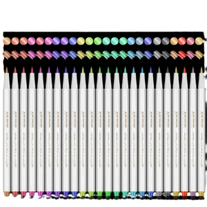 Kleurrijke zachte acryl marker set, snel drogende waterdichte metallische pennen voor kunst DIY.