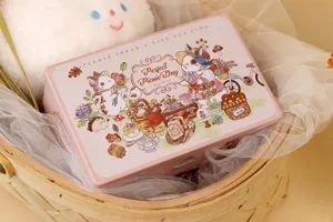 Boîte en fer blanc rectangulaire design lapin mignon boîte cadeau pour mariage fête