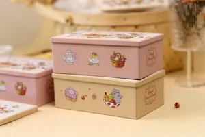 Boîte à bonbons rectangulaire en fer, jolie boîte en fer-blanc pour souvenirs de mariage et fêtes.