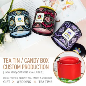 European retro arched double-lid tinplate tea tin, perfect for tea storage and sweet gifts.