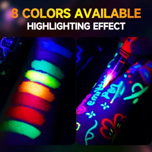 UV neon lichaam verf pennen 8 kleuren glow marker voor Halloween feest make-up kunst