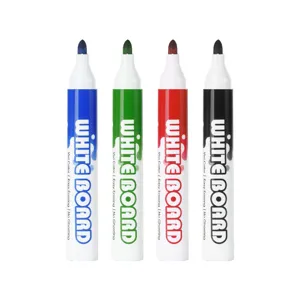 Professionele set van 4 kleurrijke droog uitwisbare whiteboardstiften voor op kantoor.