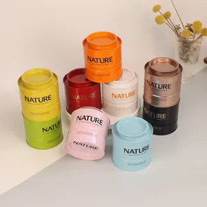 Barattoli di stoccaggio tè in metallo impilabili per cucina e confezioni regalo ideali.