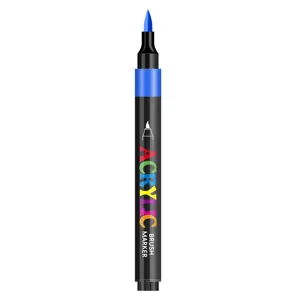 Pennarello a pennello acrilico blu vibrante con punta flessibile per arte e disegno