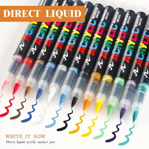 Set di pennarelli acrilici liquidi diretti con colori vivaci per pittura artistica e fai da te.