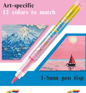 Acrylic marker pen 12 colors 1-5mm soft tip for art drawing and student school stationery