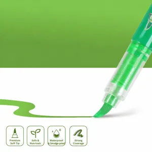 Grüner flüssiger Acryl-Marker Stift mit weicher Pinselspitze für Schüler Kunstzeichnen.