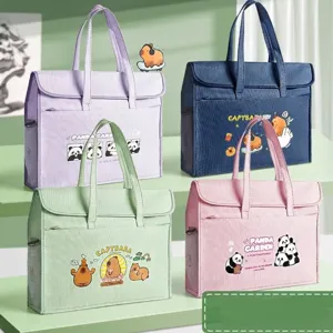 Bolsa de almacenamiento de arte A3 con estampados de panda y carpincho