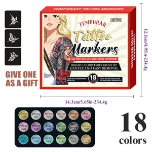 Temporary tattoo markers 18 colors set for body painting and holiday art dress up DIY fun