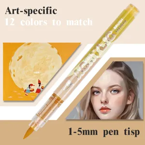 Acrylic marker pen set 12 colors 1-5mm brush tip for art drawing and sketching illustration