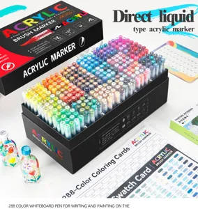 288 colors direct liquid acrylic markers set with color cards for art drawing and graffiti
