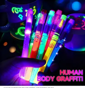 8 color liquid glowing UV marker pens for body painting neon party art and writing tasks.
