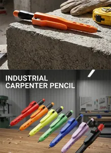 Crayon de charpentier profond industriel avec options multicolores pour menuiserie.