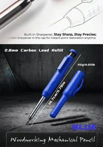 Crayon mécanique professionnel pour le travail du bois trou profond recharge carbone détail