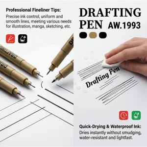 Professionelles Fineliner Set für Kunstzeichnung, Skizzieren und präzise Illustrationen.